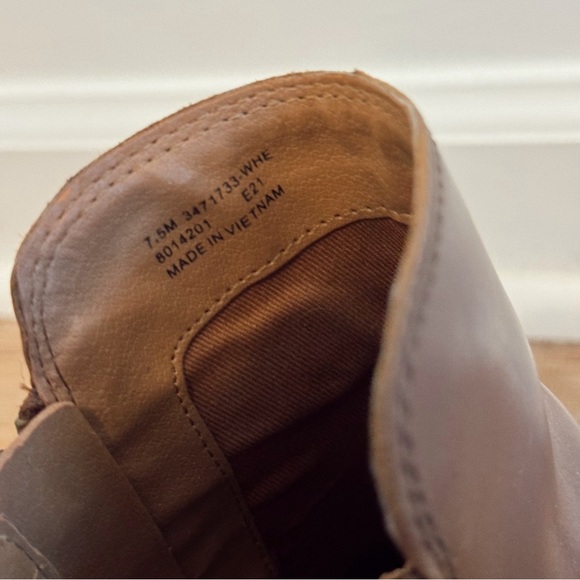 FRYE Brown Ankle Booties Judith Double Zip Leather Chunky Heel 7.5 - Picture 6 of 8